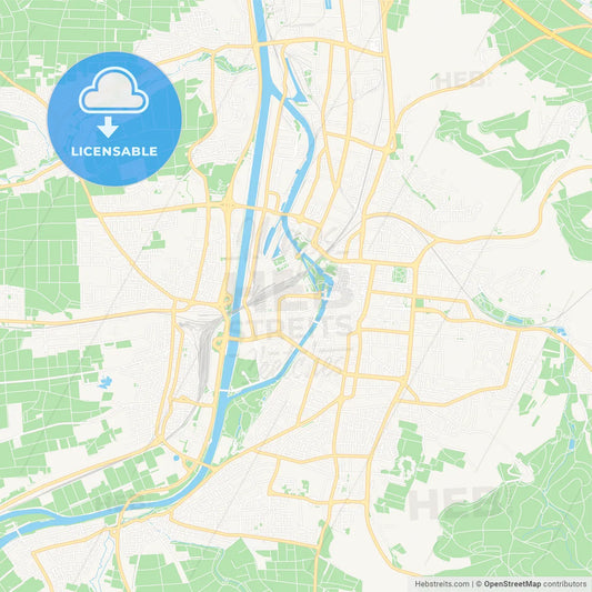 Heilbronn, Germany Vector Map - Classic Colors