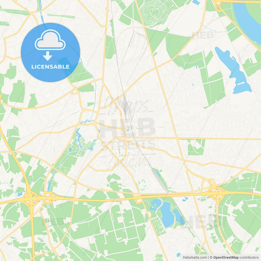 Moers, Germany Vector Map - Classic Colors