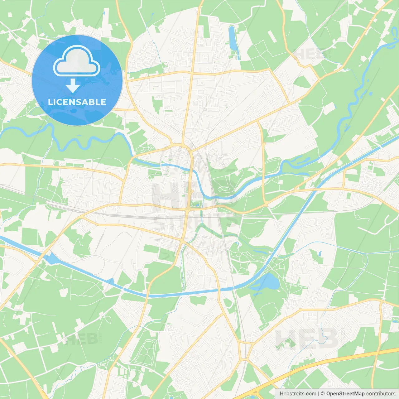 Lunen, Germany Vector Map - Classic Colors