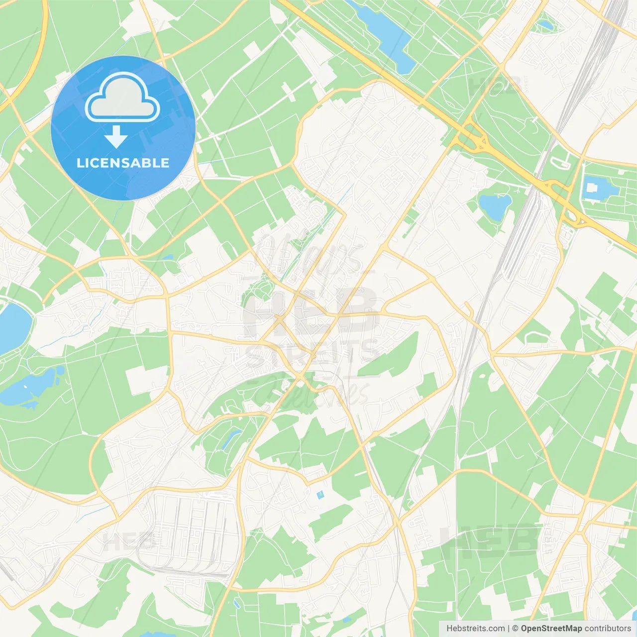 Hurth, Germany Vector Map - Classic Colors