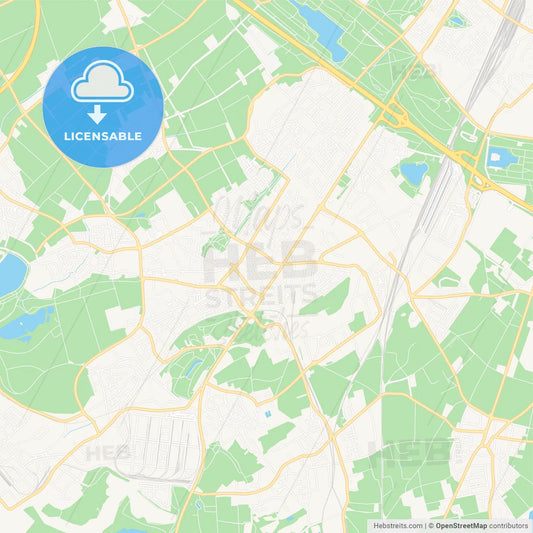 Hurth, Germany Vector Map - Classic Colors