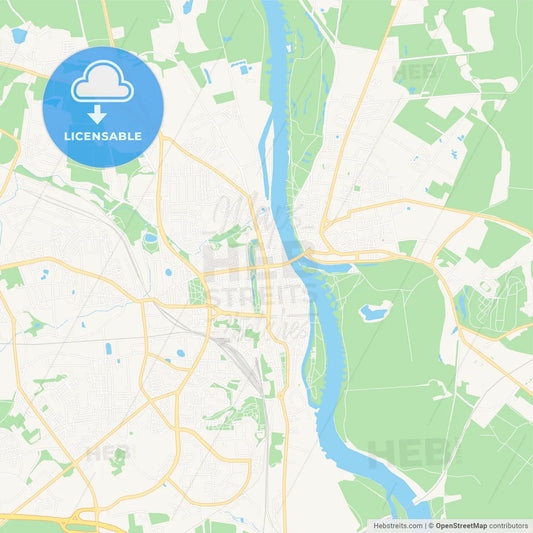 Frankfurt (Oder), Germany Vector Map - Classic Colors