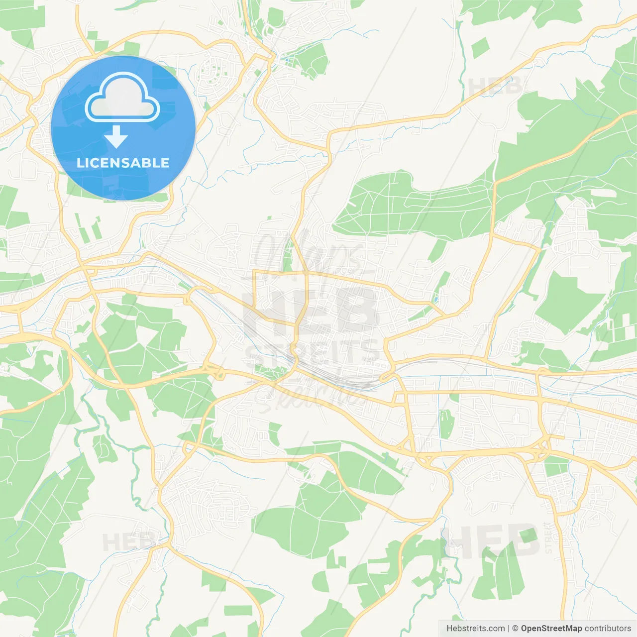 Goppingen, Germany Vector Map - Classic Colors