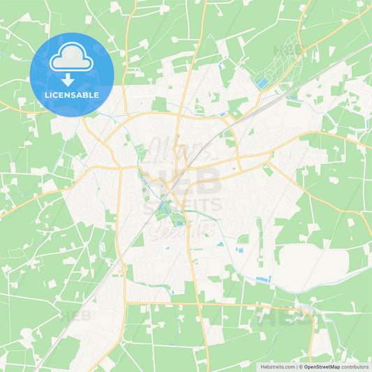 Ahlen, Germany Vector Map - Classic Colors