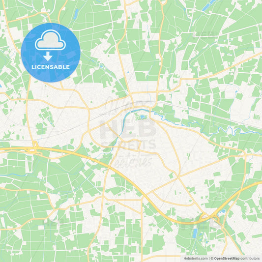 Bunde, Germany Vector Map - Classic Colors