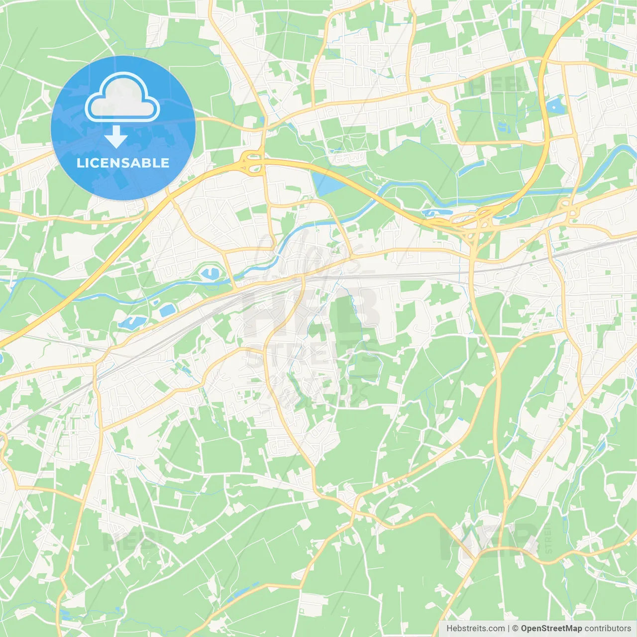 Lohne, Germany Vector Map - Classic Colors