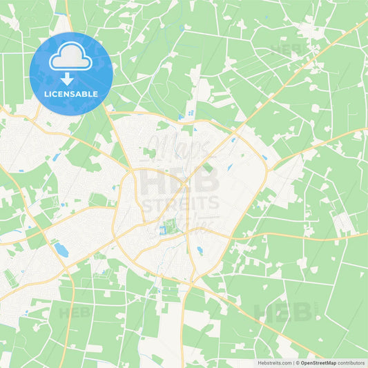 Ahaus, Germany Vector Map - Classic Colors