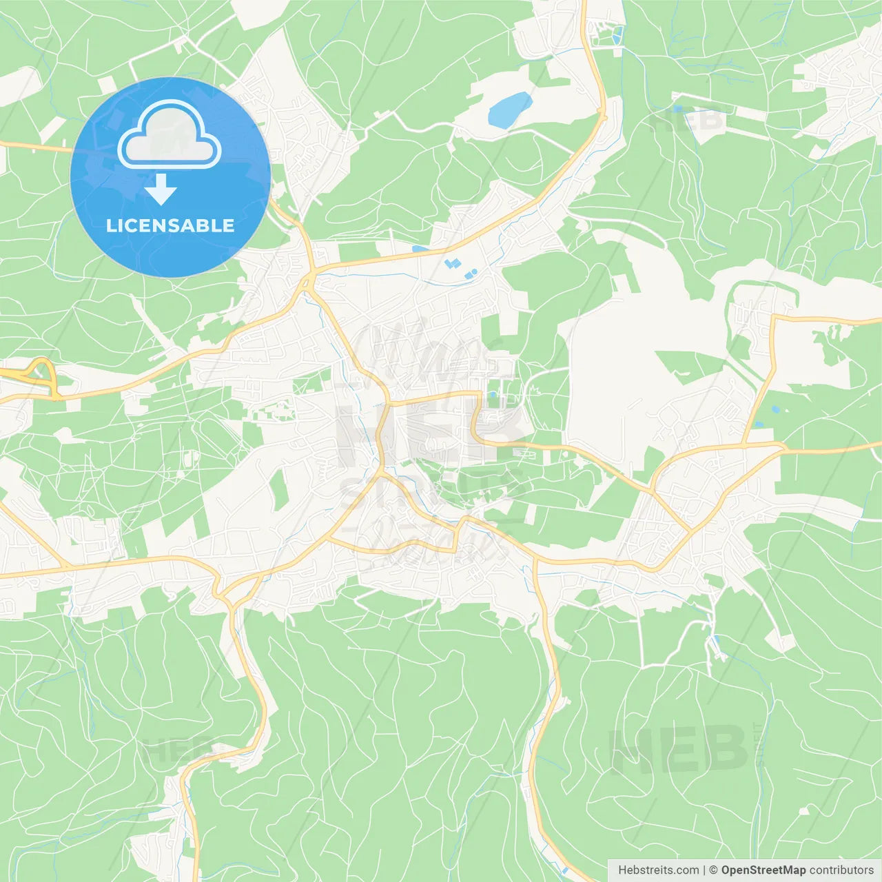 Hemer, Germany Vector Map - Classic Colors