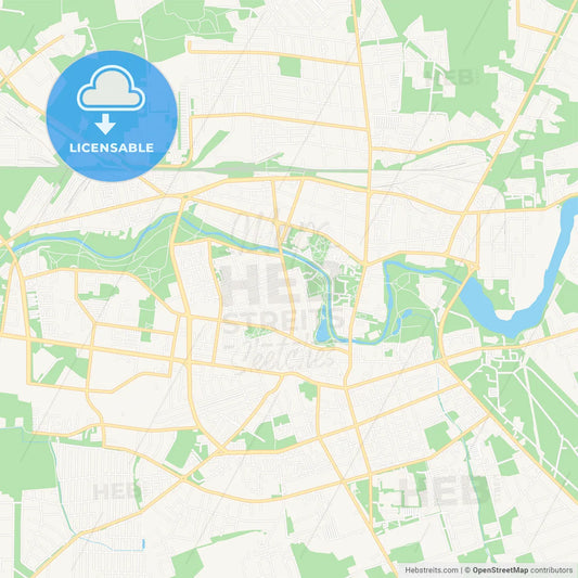 Panevezys, Lithuania Vector Map - Classic Colors