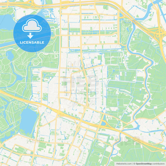 Amstelveen, Netherlands Vector Map - Classic Colors