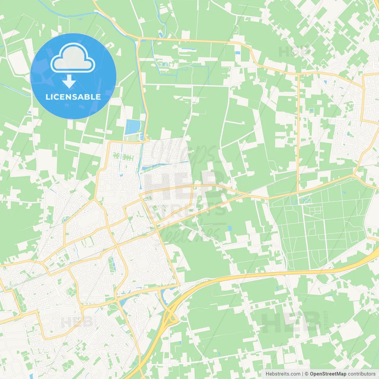 Etten-Leur, Netherlands Vector Map - Classic Colors