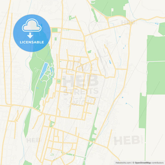 Cherkessk, Russia Vector Map - Classic Colors