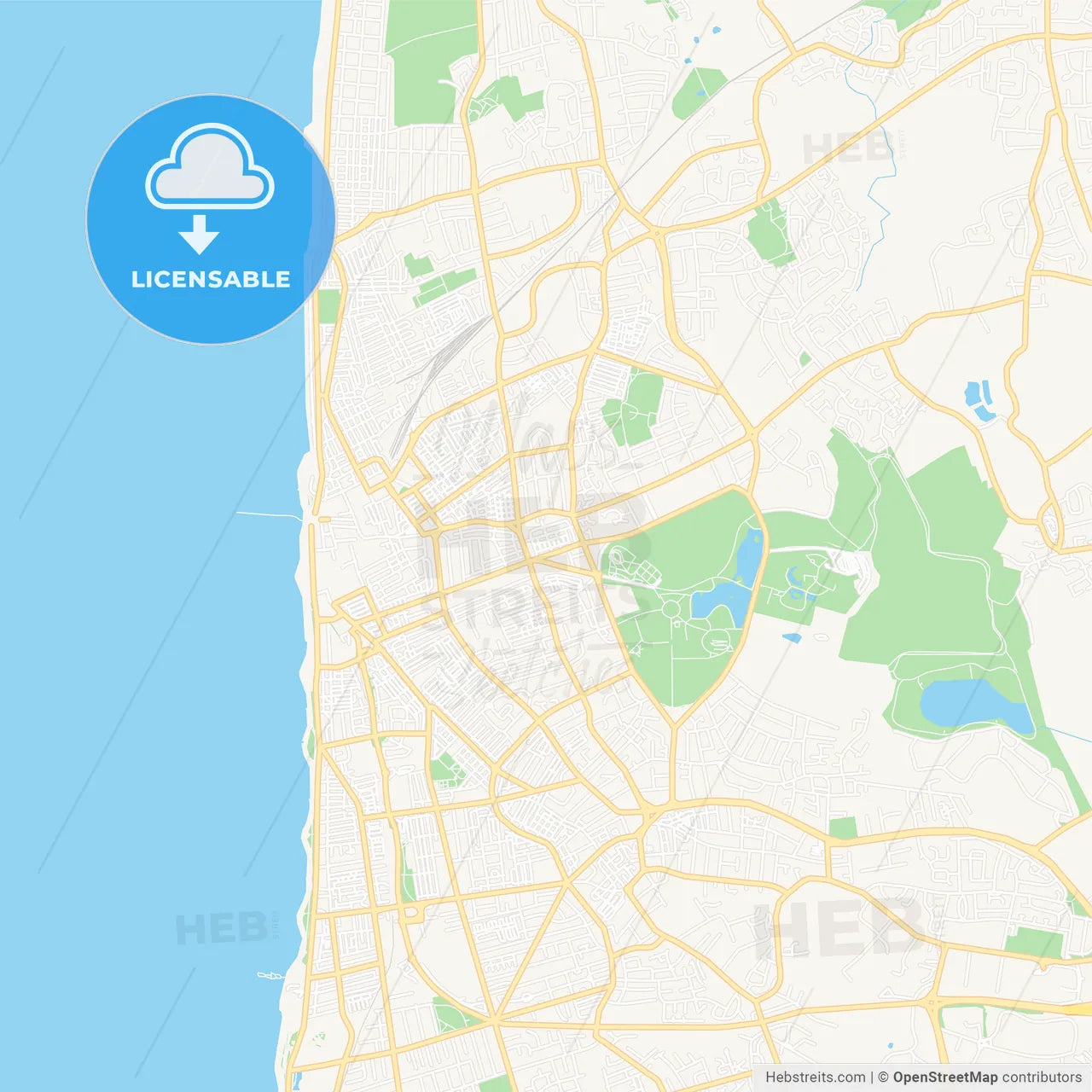 Blackpool, England Vector Map - Classic Colors