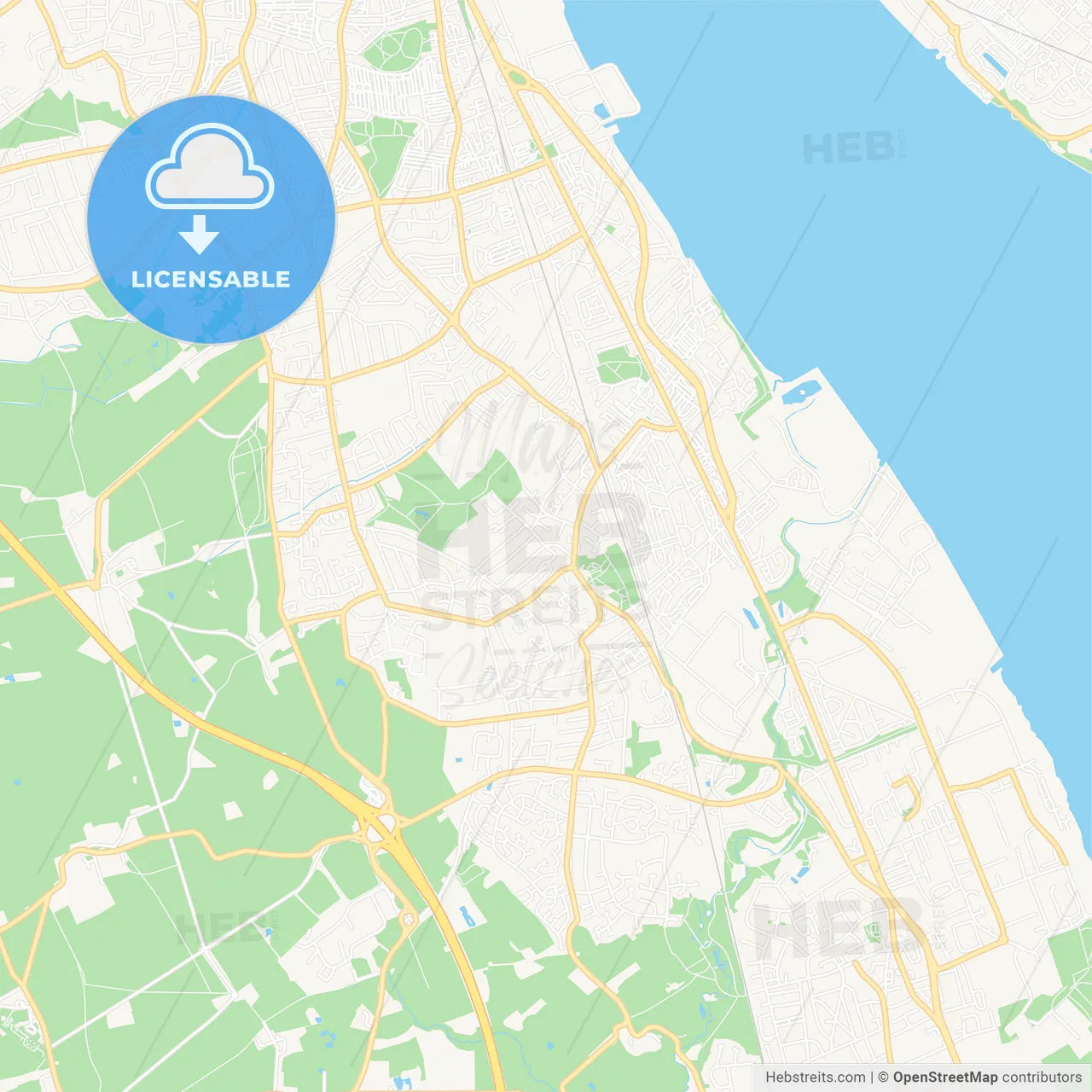 Bebington, England Vector Map - Classic Colors