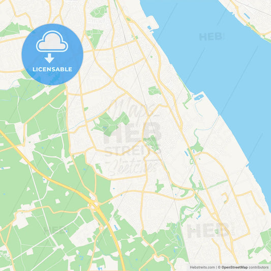 Bebington, England Vector Map - Classic Colors