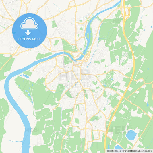 Lancaster, England Vector Map - Classic Colors