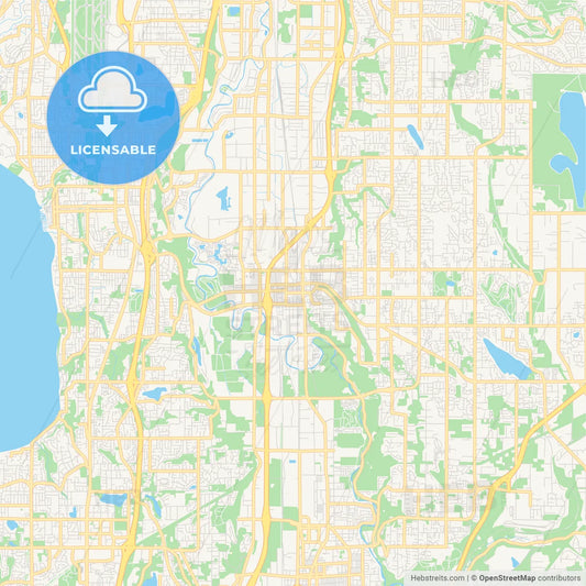 Empty vector map of Kent, Washington, USA