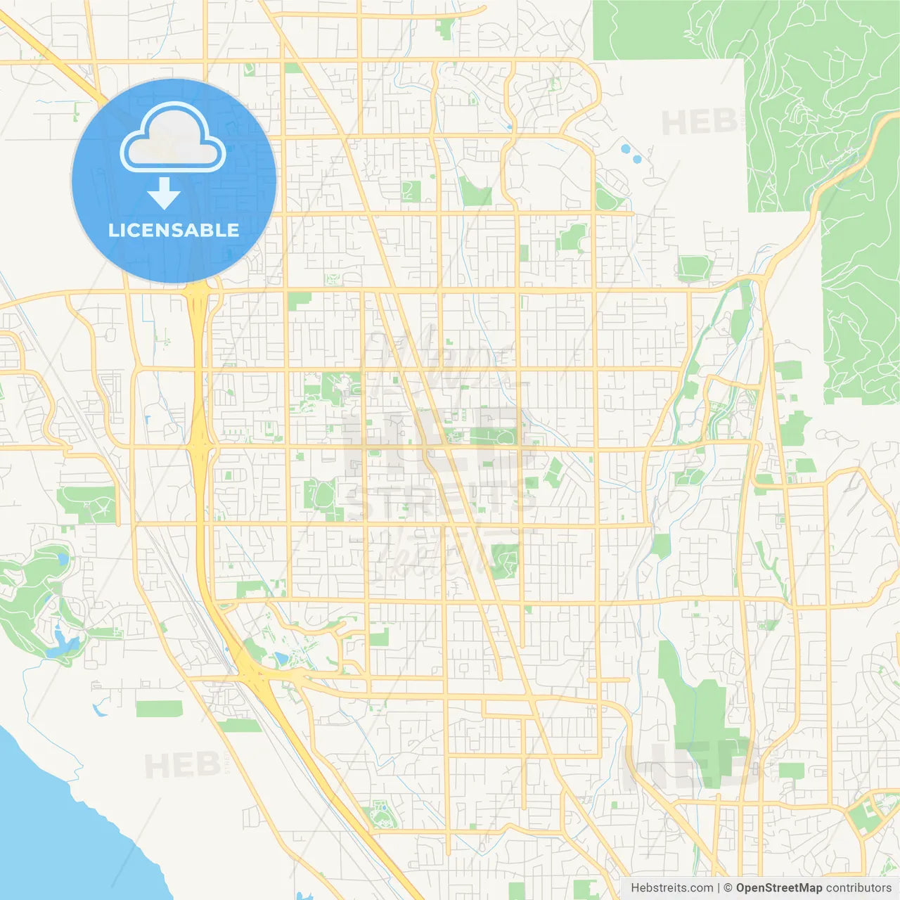 Empty vector map of Orem, Utah, USA