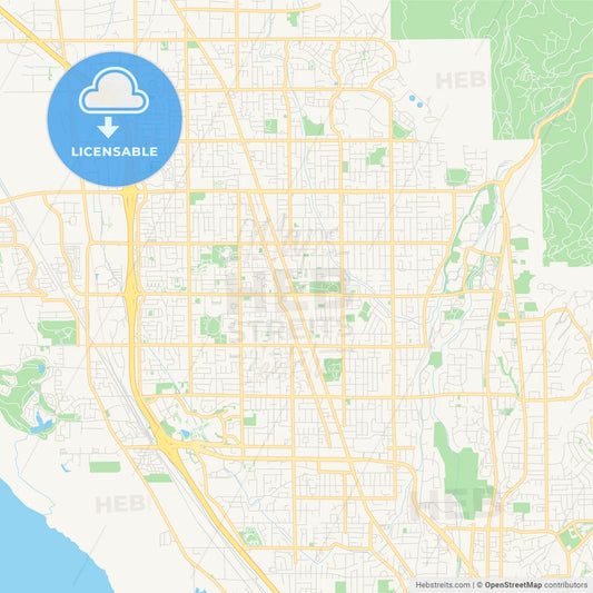 Empty vector map of Orem, Utah, USA