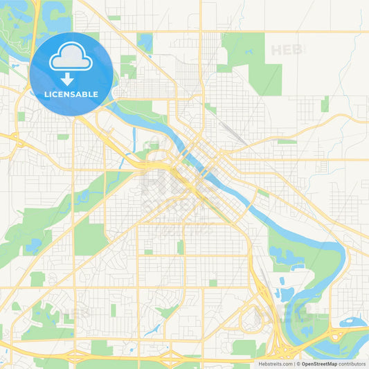 Empty vector map of Waterloo, Iowa, USA