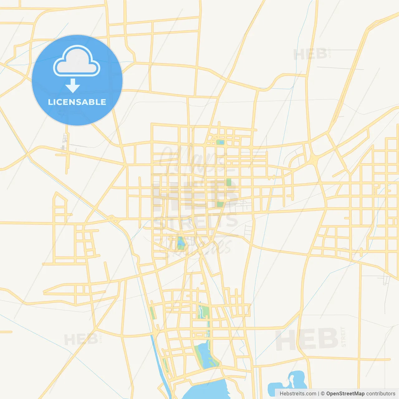Printable street map of Jining, China