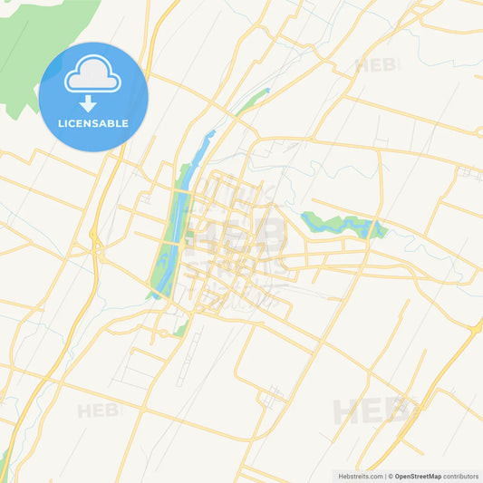 Printable street map of Linfen, China