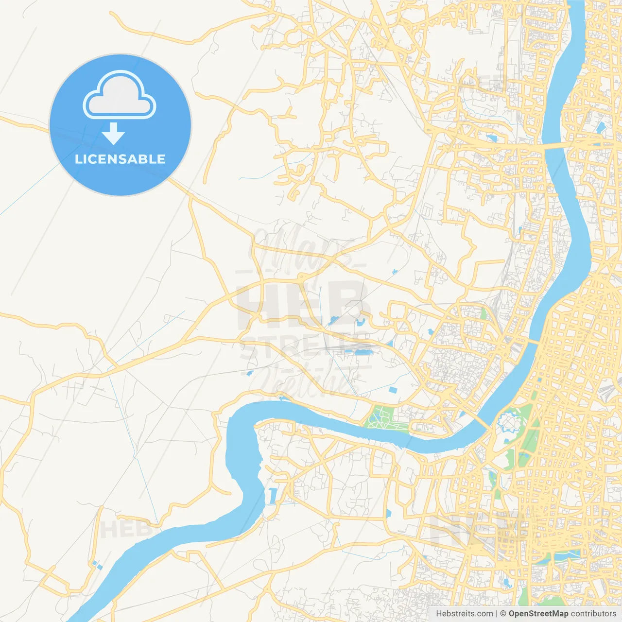 Printable street map of Howrah, India