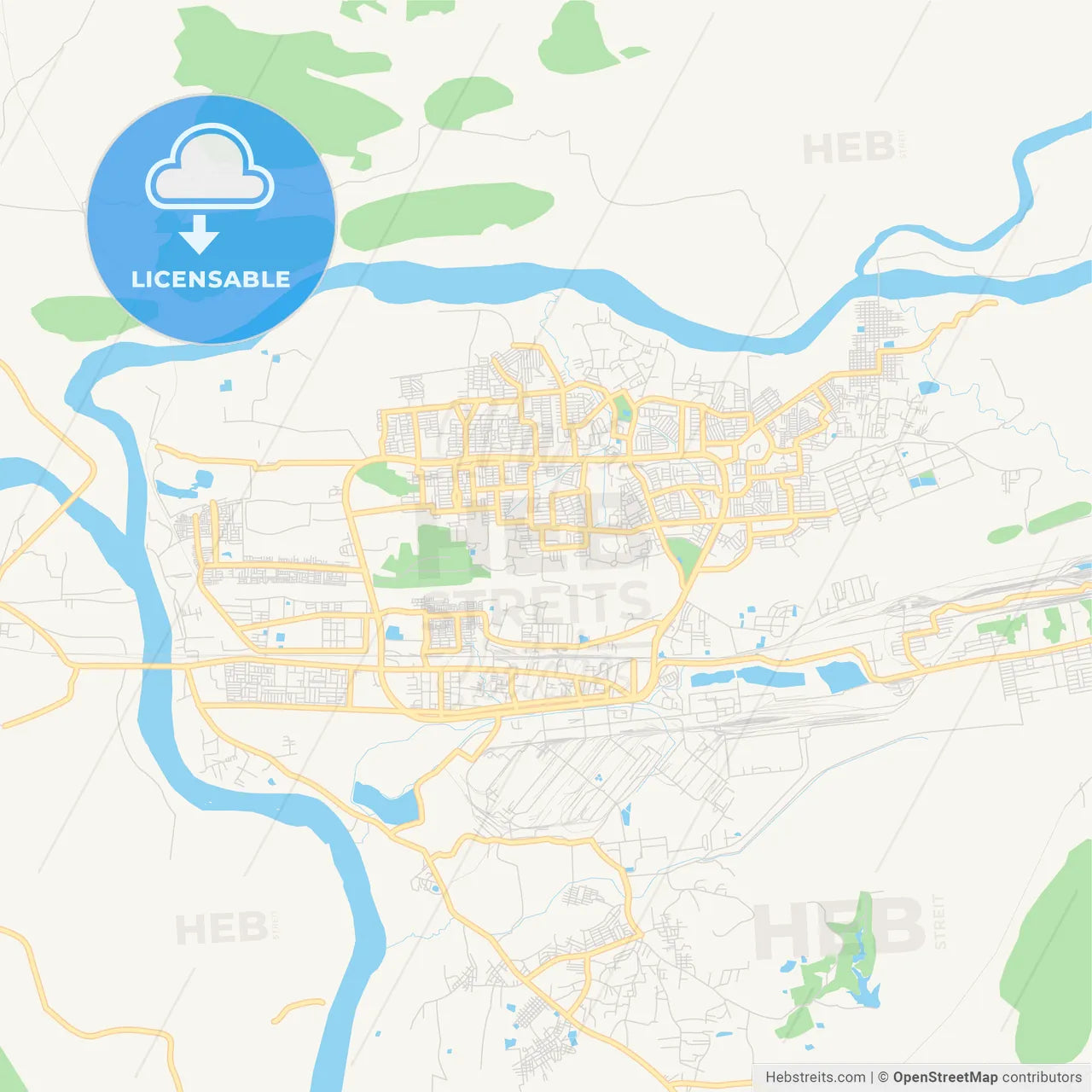 Printable street map of Rourkela, India