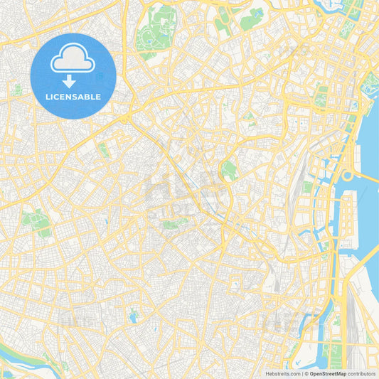 Printable street map of Meguro, Japan