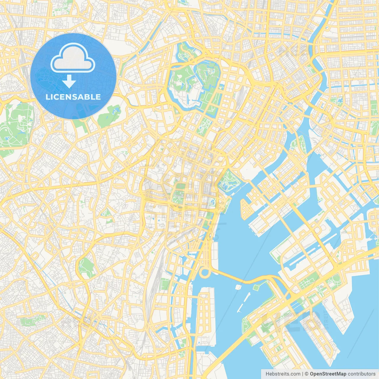 Printable street map of Minato, Japan