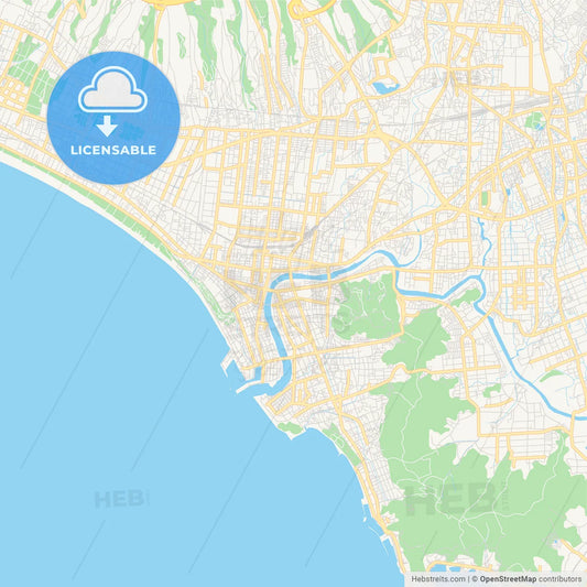 Printable street map of Numazu, Japan