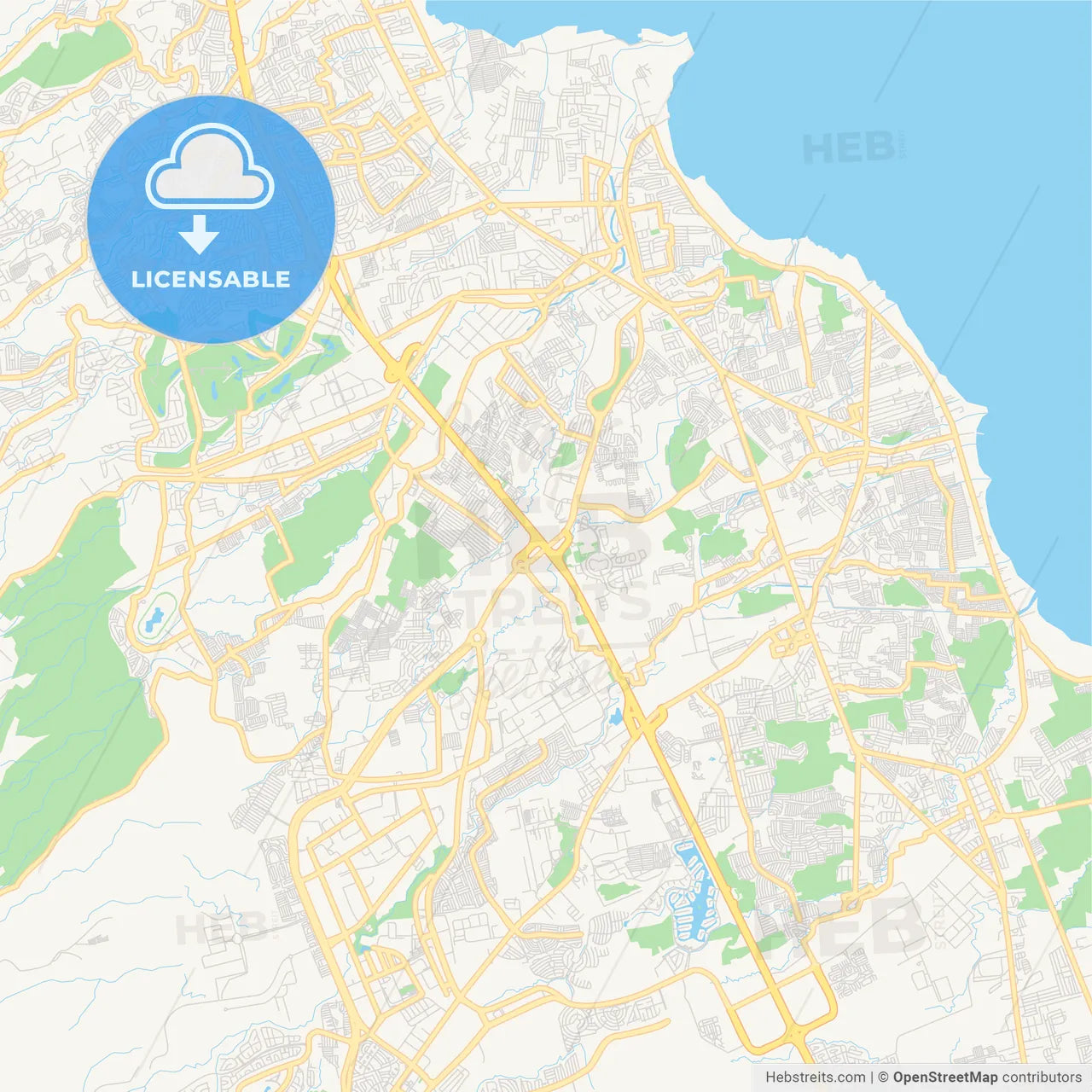 Printable street map of Biñan, Philippines