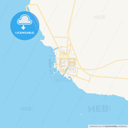 Printable street map of Al Qunfudhah, Saudi Arabia