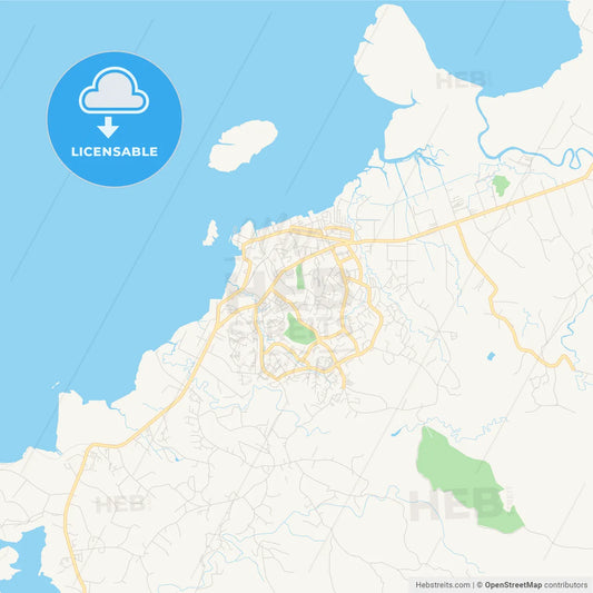 Printable street map of Lautoka, Fiji