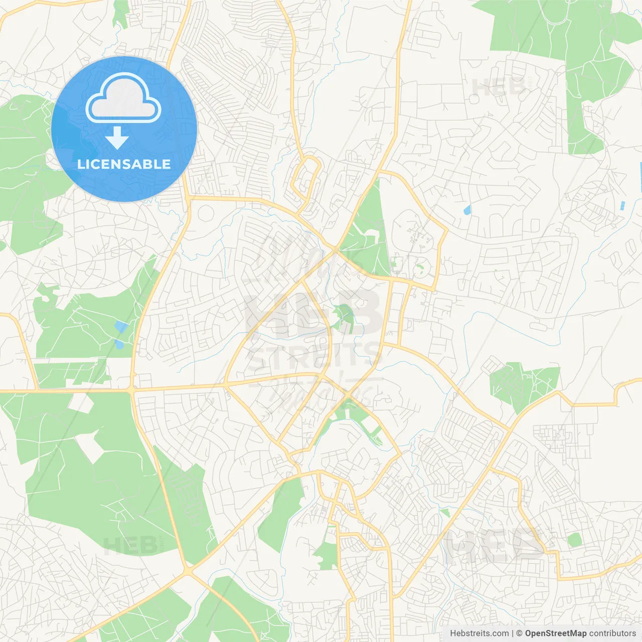 Printable street map of Lilongwe, Malawi