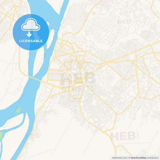 Printable street map of Onitsha, Nigeria