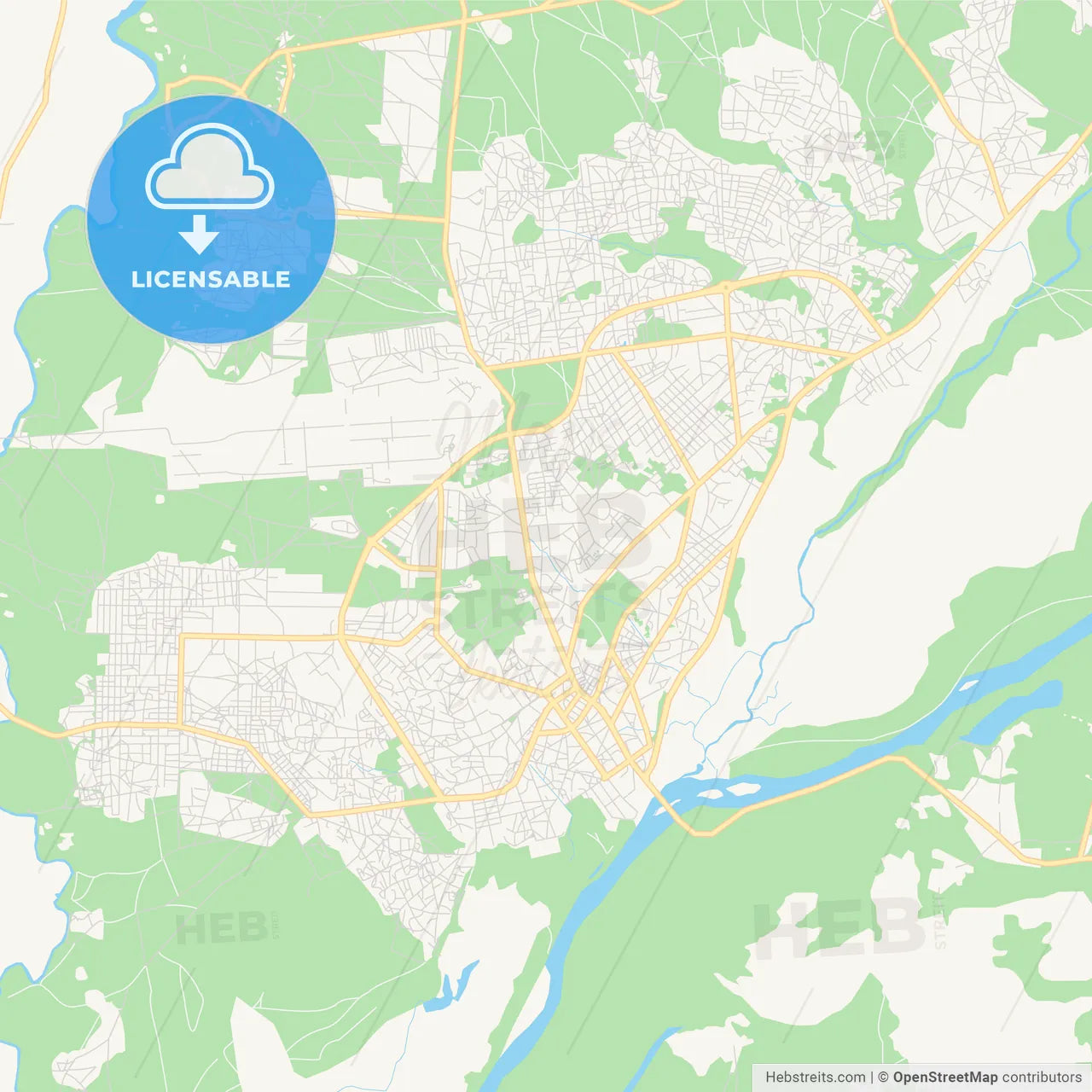 Printable street map of Garoua, Cameroon