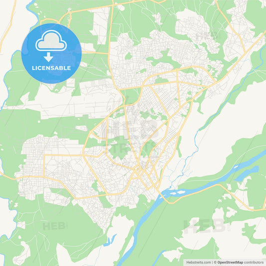 Printable street map of Garoua, Cameroon