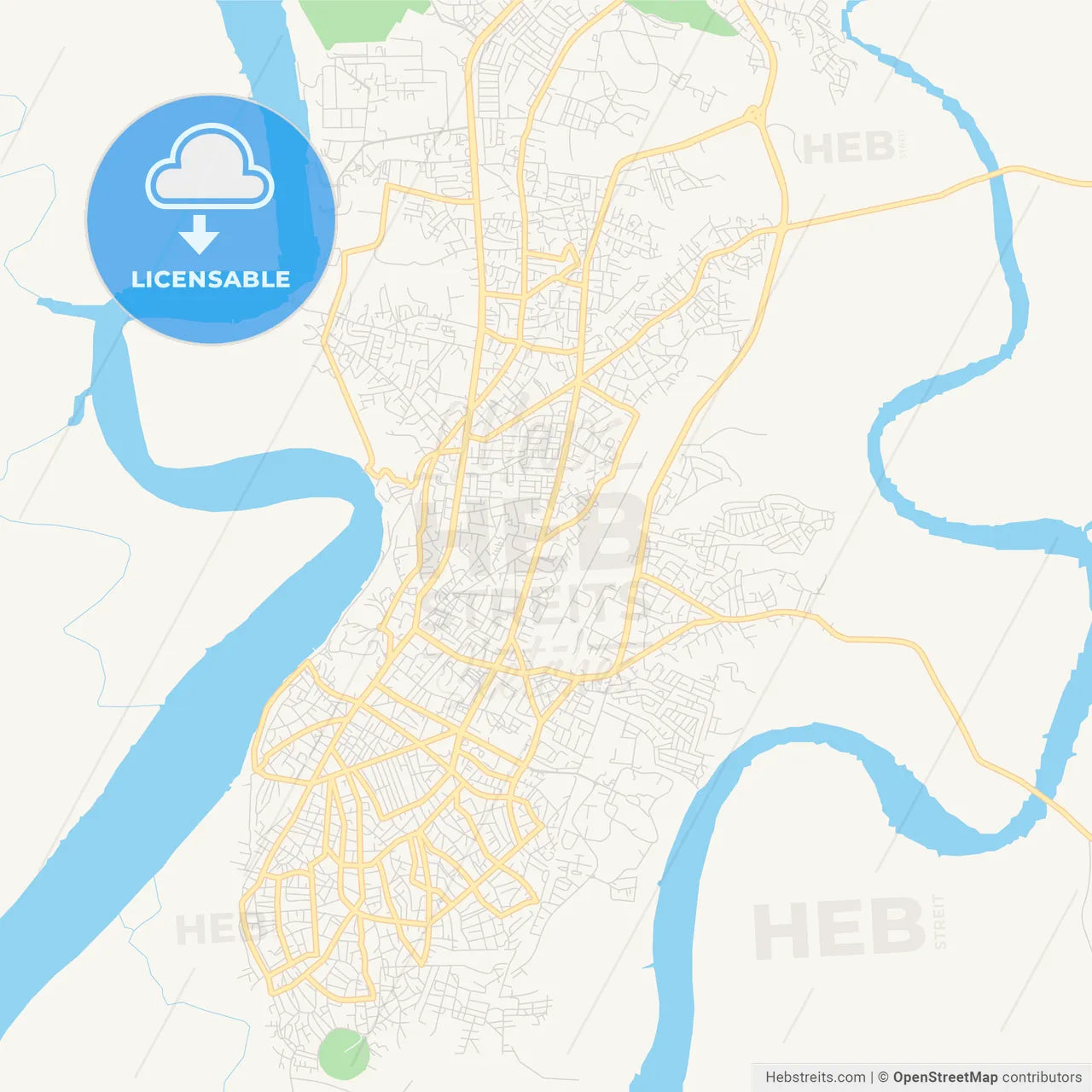 Printable street map of Calabar, Nigeria
