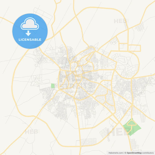 Printable street map of Katsina, Nigeria