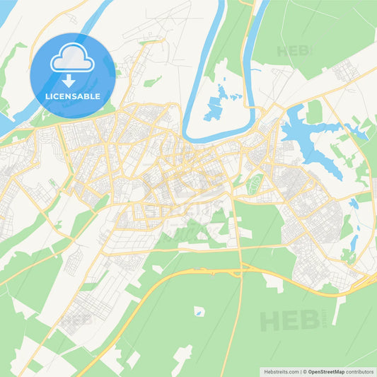 Printable street map of Kenitra, Morocco