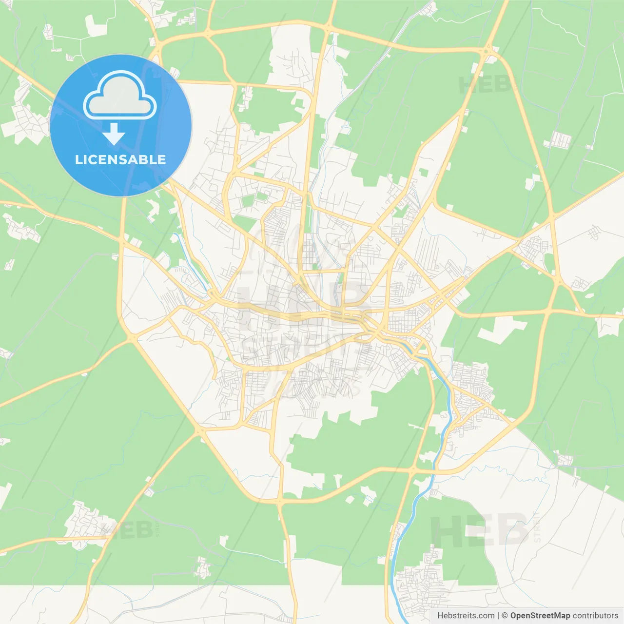 Printable street map of Al Fayyum, Egypt