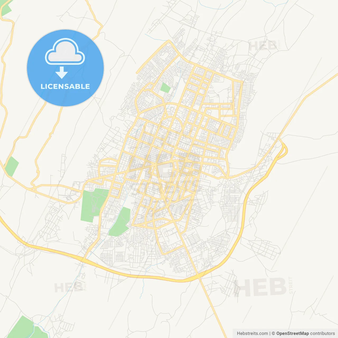 Printable street map of Nazret, Ethiopia