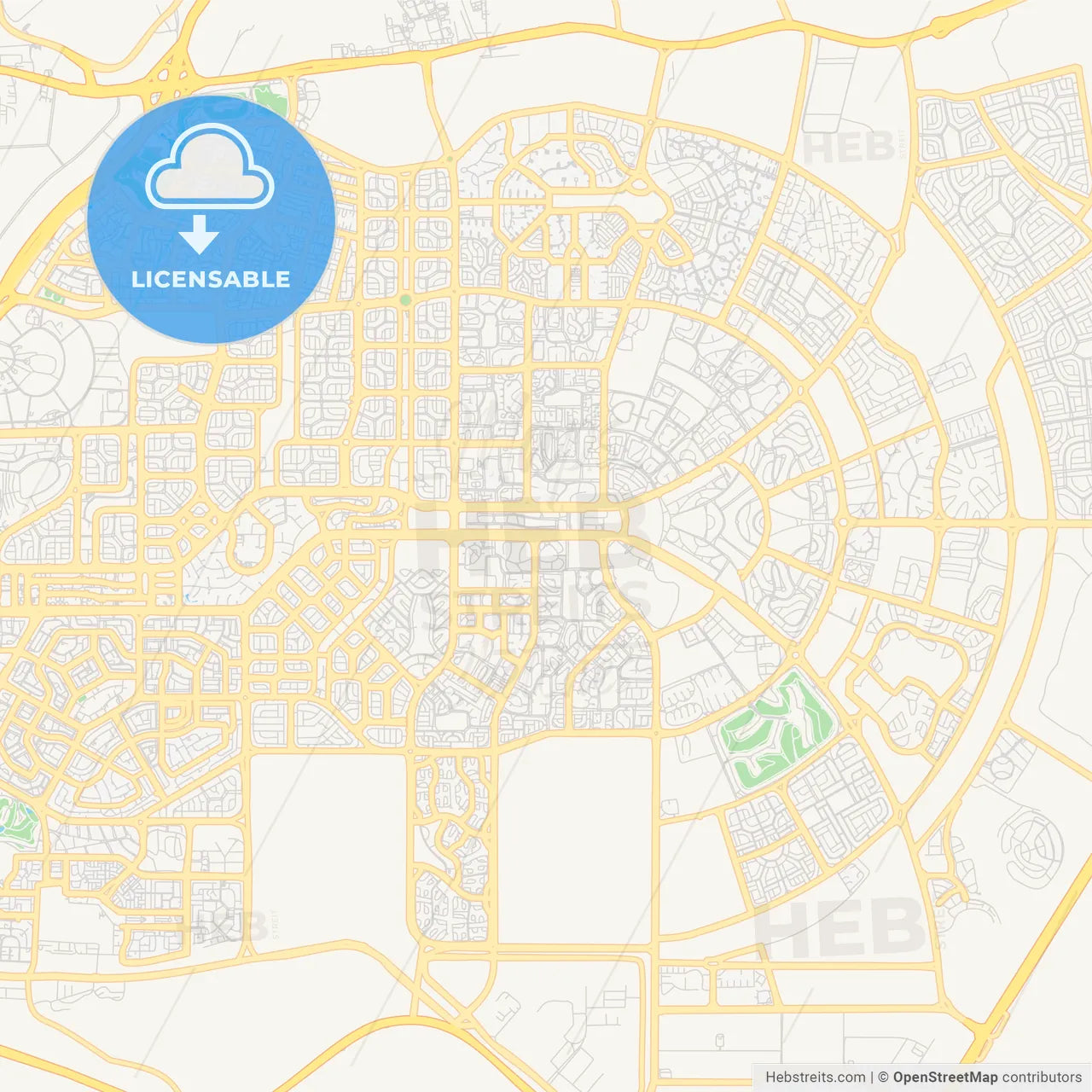 Printable street map of New Cairo, Egypt