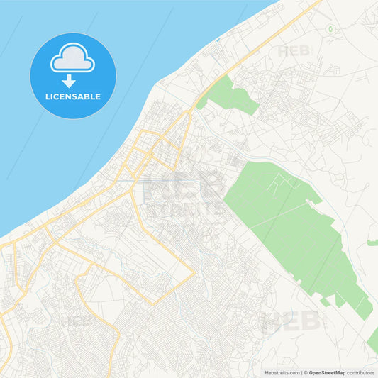 Printable street map of Benguela, Angola