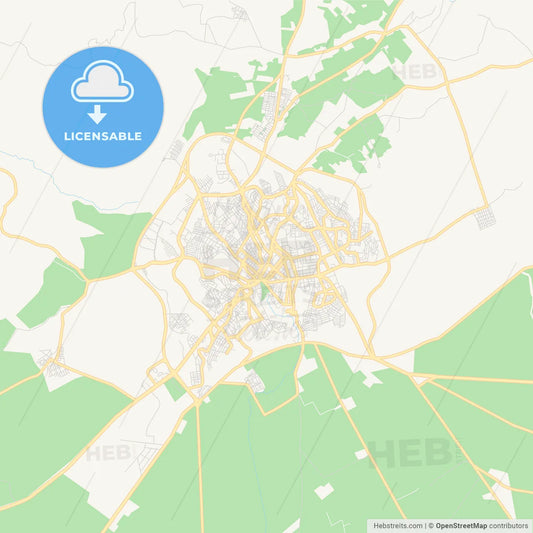 Printable street map of Mascara, Algeria