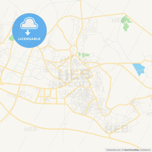 Printable street map of Ouargla, Algeria