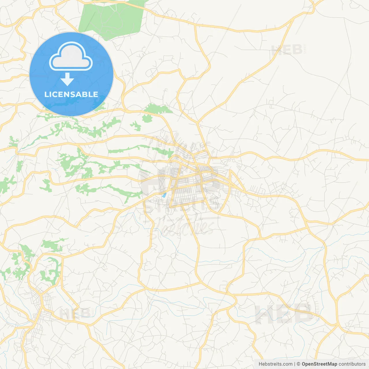 Printable street map of Mbouda, Cameroon