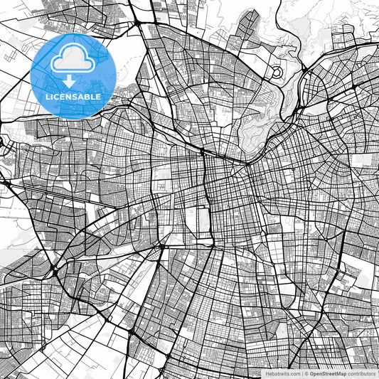 Vector PDF map of Santiago, Chile