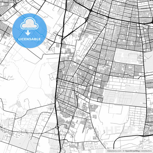 Vector PDF map of San Bernardo, Chile